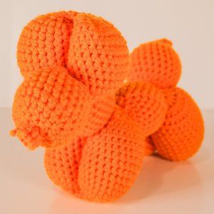 Amigurumi Crochet Balloon Dog Plushie Orange